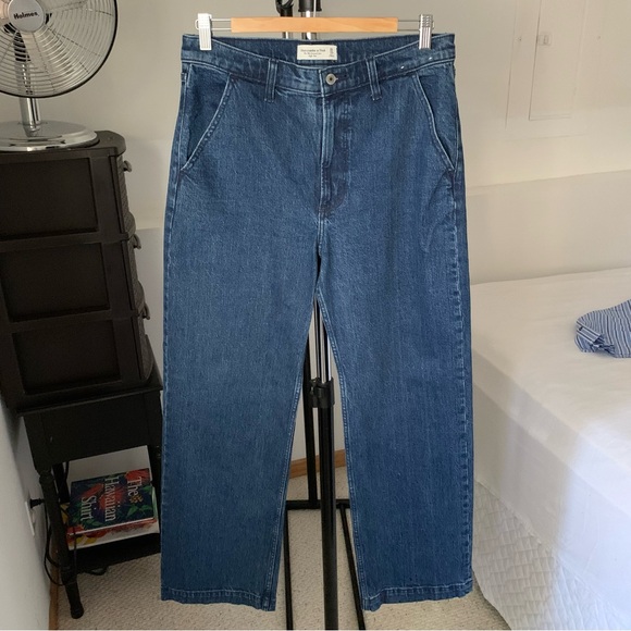 Abercrombie & Fitch The 90s Relaxed Jean High Rise Blue Women’s Size 30 10 - Picture 1 of 7
